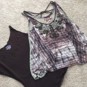 HUMMING Tie Dye Sleeveless Top with Spanx Tank